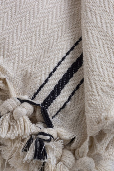 Loom.ist Striped Blanket - Natural/Black