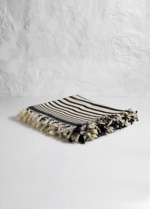 Loom.ist Bold Striped Blanket - Natural/Black