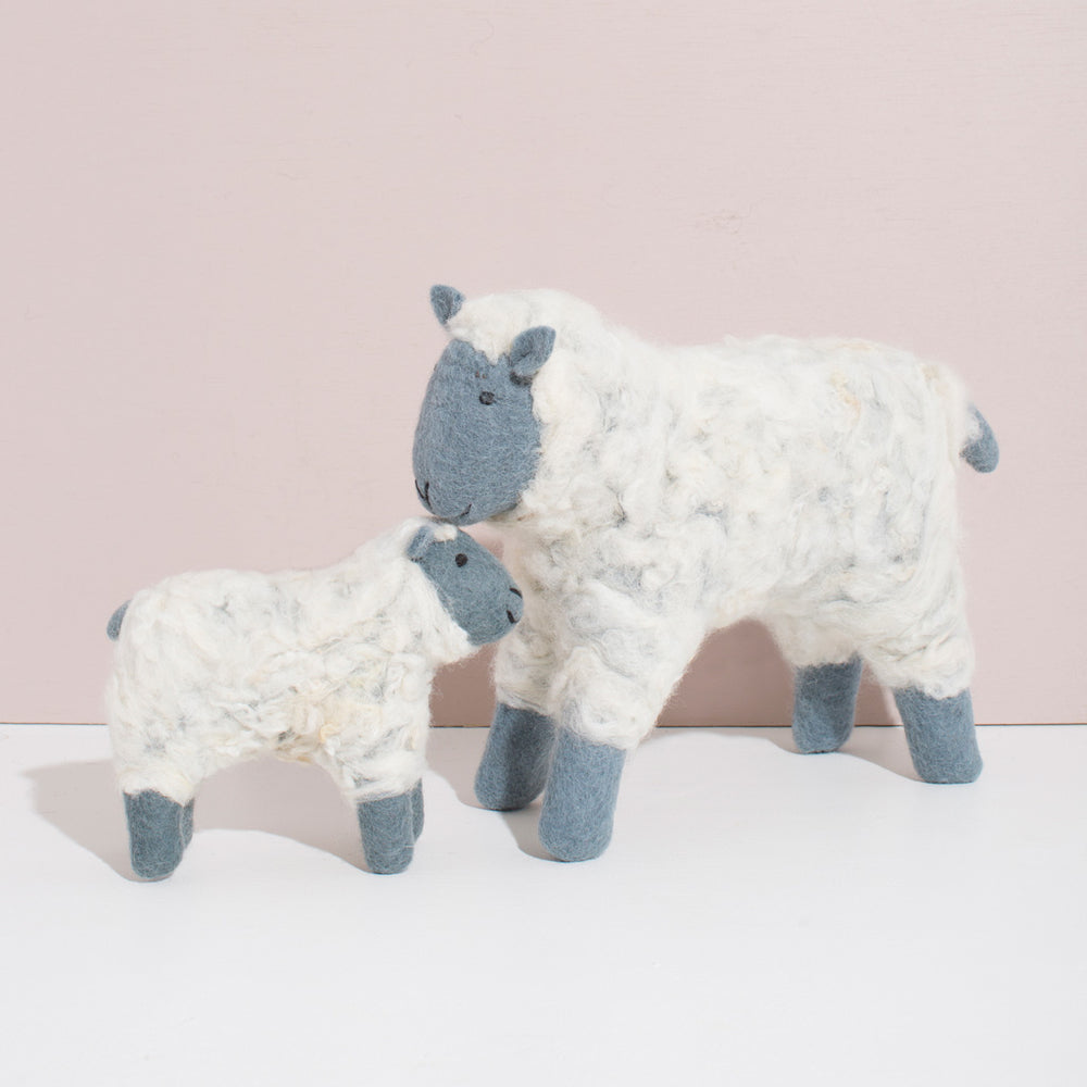 Mulxiply - Hand Felted Grey Sheep Duo