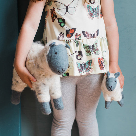 Mulxiply - Hand Felted Grey Sheep Duo