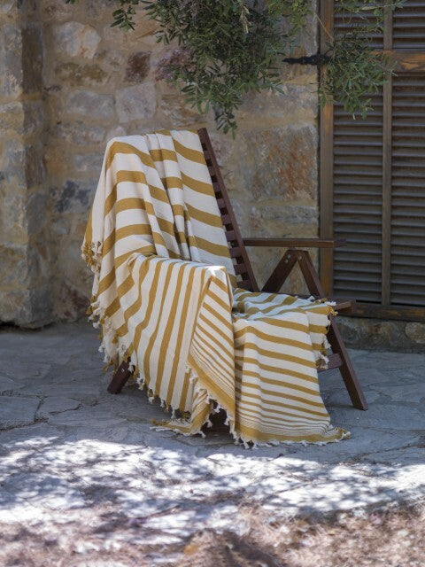 Loom.ist Bold Striped Blanket - Natural/Mustard