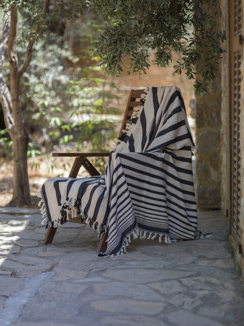 Loom.ist Bold Striped Blanket - Natural/Black