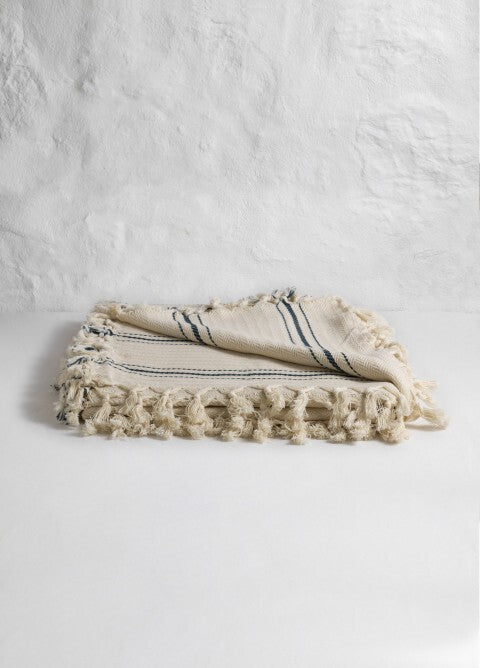 Loom.ist Striped Blanket - Natural-Marine