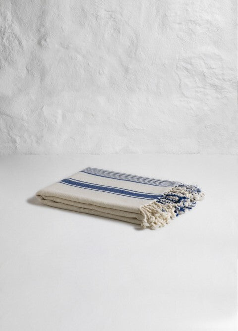 Loom.ist Natural Turkish Towel - Natural/Marine Stripes