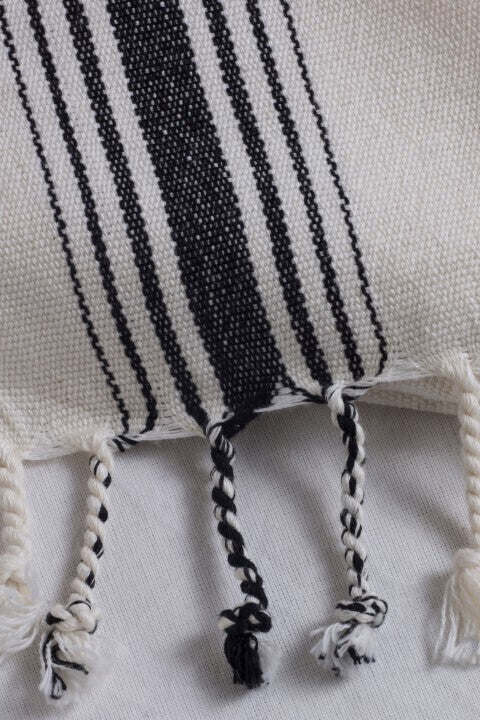 Loom.ist Natural Turkish Towel - Natural/Bold Black Stripe in Middle