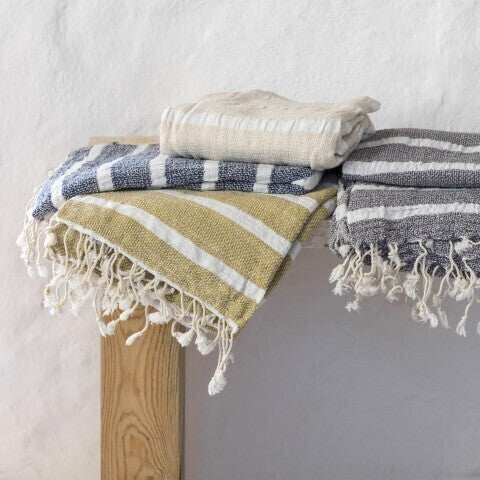 Loom.ist Gauze Cotton Striped Turkish Towel - Grey