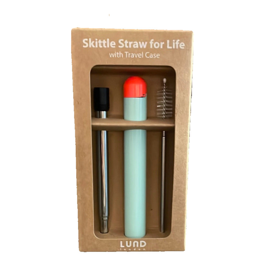 Lund London Stainless Steel Reusable Travel Straw - Aqua