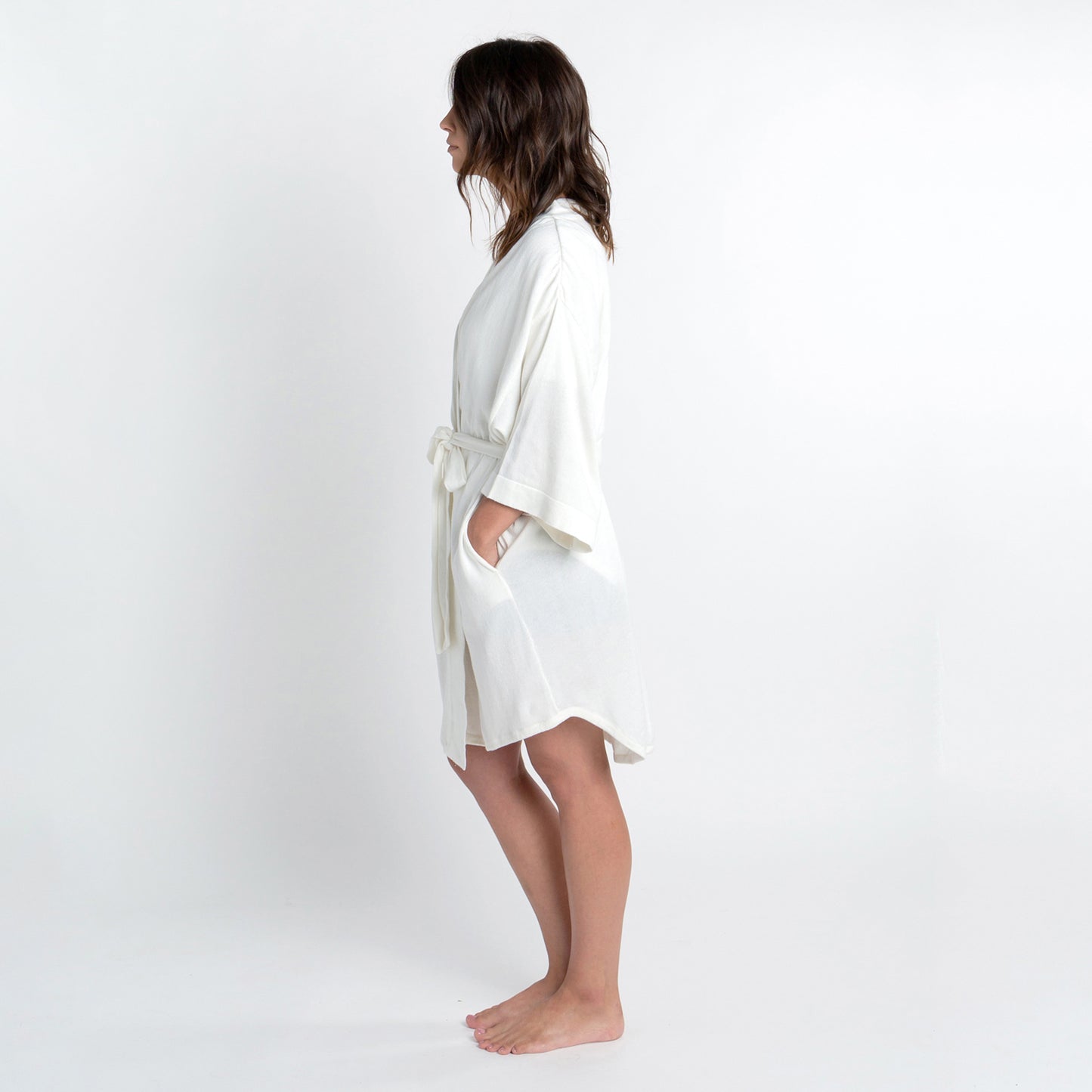 Zestt - Organic Cotton Lounge Robe - Soft White