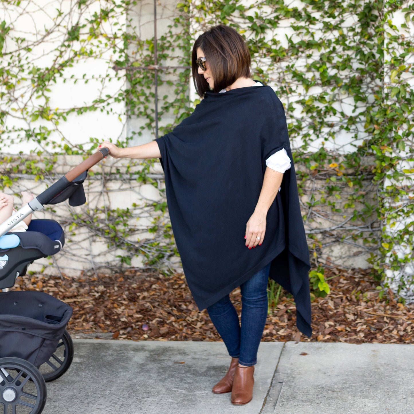 Zestt - Organic Cotton Travel Poncho - Navy