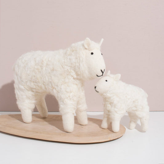 Mulxiply - Hand Felted White Sheep Duo