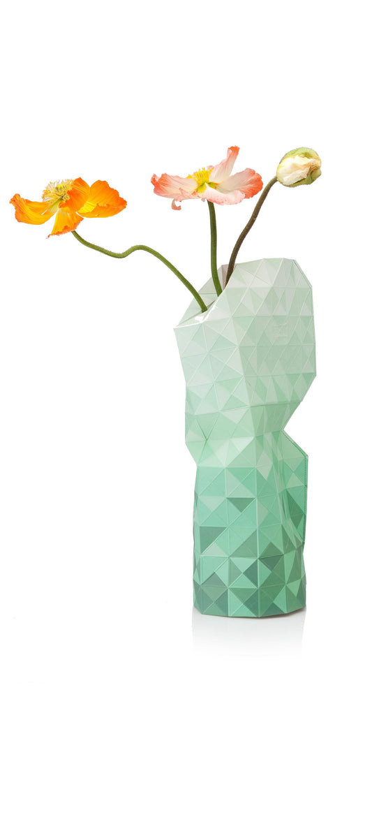 Tiny Miracles - Paper Vase Cover Green Gradient