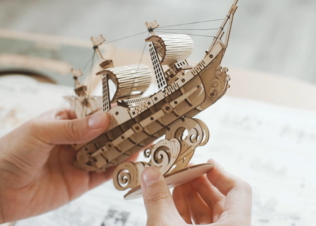 Hands Craft 3D Laser Cut Wooden Puzzle: Sailing Ship